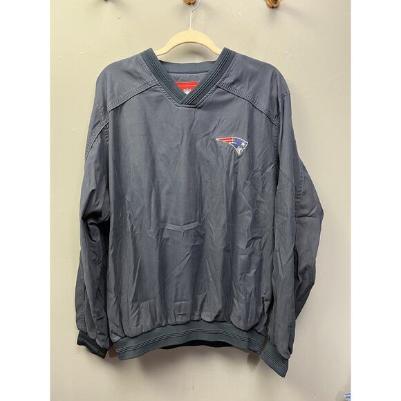 New England Patriots NFL Branded Pullover Windbreaker Size Large Jacket Navy - Picture 1 of 6